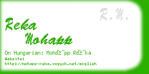 reka mohapp business card